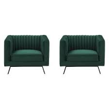 Manhattan Comfort Vandam Hunter Green Velvet Armchairs Set Of 2 2 97b1hl2 The Home Depot Green Velvet Armchair Velvet Armchair Armchair Sets
