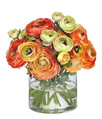 Check spelling or type a new query. Winward Faux Flowers Mix Orange Ranunculus In Glass Vase Dillard S