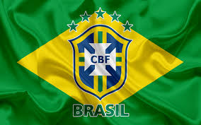 Die farbe grün beinhaltet die farbe der hoffnung, im linken teil der flagge. Download Wallpapers Brazil National Football Team Logo Emblem Flag Of Brazil Football Federation World Championship Football Silk Texture Besthqwallpaper National Football Teams Football Team Logos Brazil Football Team