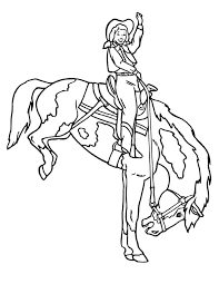 Rodeo coloring pages are a fun way for kids of all ages to develop creativity, focus, motor skills and color recognition. Cowgirl Doing Rodeo Coloring Page Kids Play Color