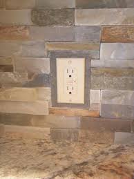 My Solution For Outlet Covers When Using Irregular Stone Stone Backsplash Tiny House Design Salas Living Room