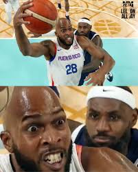 One year ago today, LeBron scared the sh— out of this Puerto Rico player.  Look at Bron's face man 😭😭😭