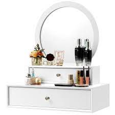 It also provides natural and relaxed light for your choice. Bedroom Furniture White Makeup Dresser Table Dressing Wall Mounted Vanity Mirror With 2 Drawer Hw65956 Aliexpress