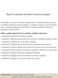 top 8 it solution architect resume samples