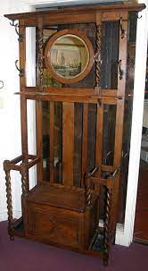 Arts And Crafts Oak Hall Tree English C 1900 For Sale Antiques Com Classifieds Antique Hall Tree Hall Tree Bench Decor