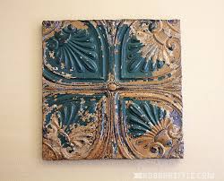Tin ceiling tiles have raised designs pressed into the metal, and imitating. Repurposed Vintage Tin Ceiling Wall Decor