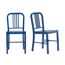 Stylewell Kipling Mariner Blue Metal Dining Chair Set Of 2 15 94 In W X 32 67 In H Cm806 18 Mrn The Home Depot Metal Dining Chairs Dining Chair Set Metal Chairs