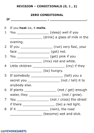 First & zero conditional extra or missing words. Revision Conditionals Worksheet