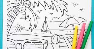 The article includes coloring images of summer sports, beaches, summer activities, summer food and much more. Free Printable Summer Coloring Page Hey Let S Make Stuff