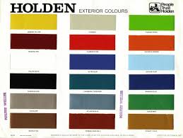 1974 1980 Holden And Torana Paint Charts Paint Panel