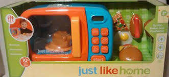 Just Like Home Microwave Real Working Count Down Food Buttons Real Rotating Plate Beeps When Food Is D Microwave Plate Pretend Play Food Pretend Play Kitchen