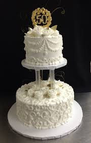50th Anniversary Cake By Stephanie Dillon Ls1 Hy Vee 50th Wedding Anniversary Cakes Wedding Cake Prices 50th Anniversary Cakes