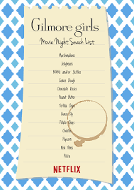 Gilmore Girls A Year In The Life Watch Online Gilmore Girls Movie Night Snack List Inspired By Kiss And Tell 1x7 Gilmore Girls Movie Girls Night Movies Movie Night Snacks
