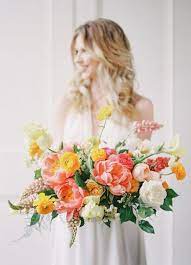 Orange and red bridal bouquet from jo gartin of love, luck and angels caprese appetizer from michelle rago. Pantone S 2019 Color 36 Living Coral Wedding Ideas Wedding Flowers Summer Ranunculus Wedding Bouquet Coral Wedding