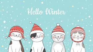 Desenhe Gato Bonito Banner Na Neve Para O Natal Christmas Drawing Christmas Cats Banner Drawing