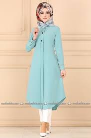 Modaselvim Tunik Dugme Detay Tesettur Tunik Pl892 Mint Moda Moda Stilleri Tunik