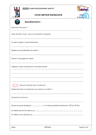 Fiche Metier 3eme