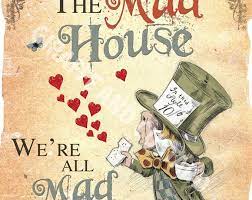 Alice In Wonderland Printable A4 Poster Art Mad Hatter Welcome To The Mad House Quote Alice And Wonderland Quotes Wonderland Quotes Alice In Wonderland