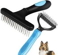 Amazon.com: Rastrillo de pelo largo para perros, juego de ...