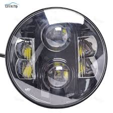 Car Led Lamp 7 Inch Headlight Certified By E9 Led Light 7 High Low Beam 80w White Drl For Jeep Wrangler Harley Dav Led Headlights Cars Car Led Car Headlights