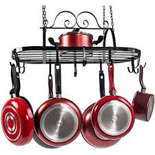 Porte Casseroles Suspendu Rack De Casseroles Cuisine Pour Pot Plante Fleur Etagere De Rangement E Egouttoir Suspendu Etagere Rangement Rangements A Casseroles
