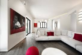 Check out the dramatic transformations of these 10 living rooms and get ideas for your own decorating makeovers. Minimalist White Red Apartment Interior Design With Artistic Touches White Apartment Red Apartment Living Room Furniture Inspiration