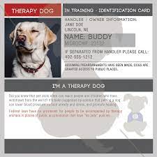 Our Identification Cards Are Customizable To Your Information Enter In Your Dog S Name Your Name City St Therapy Dogs Dog Training Emotional Support Animal