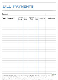 bill payments yearly budgeting bill organization