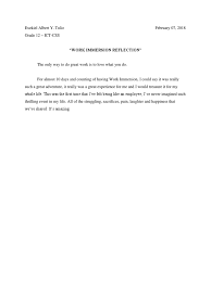 Planning is probably the executive housekeepers most important management function. Work Immersion Reflection Pdf