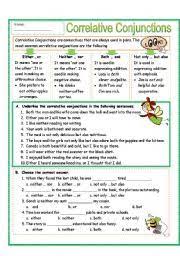 English Worksheet Correlative Conjunctions Correlative Conjunctions Conjunctions Worksheet Conjunctions