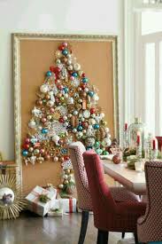 Vintage Ornaments Pinned On Corkboard To Form Christmas Tree Alternative Christmas Christmas Decorations Christmas Diy
