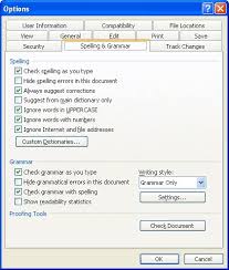 Setting Grammar Checking Options Microsoft Word