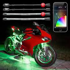 6 Pod 2 Strip Xkchrome App Control Motorcycle Led Accent Light Kit Bullseye Customs
