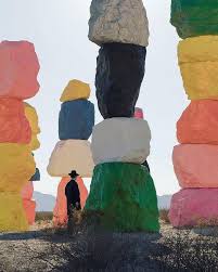 Grafiktrafik Instagram The Seven Magic Mountains Installation Near Las Vegas By Ugorondinone Comprises A Sequence Of Colorful Colossal Stone Configurations