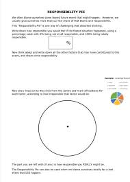 Responsibility Pie Is A Cbt Activity It Is Particularly