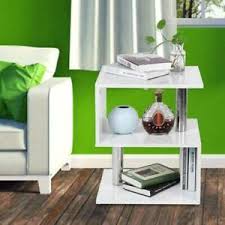 The nightstand is a crucial accessories in a bedroom. White S Shaped Bedside Table Cabinet Lamp Led Small Side End Table Nightstand Ebay
