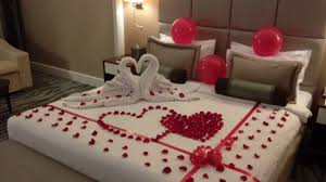 Towel And Flower Art Romantic Bedroom Decor Romantic Room Surprise Wedding Room Decorations