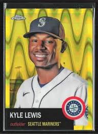 Kyle Lewis 2022 Topps Chrome Platinum Yellow Raywave /250 #247 Seattle  Mariners