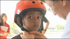 Free helmet handout in honor of fallen skater