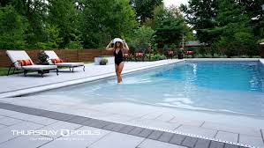 Grace Beach Entry Fiberglass Pool By Thursday Pools Beach Entry Pool Fiberglass Pools Beach Entrance Pool