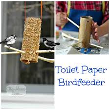 Because of the peanut butter, the seeds will stick. Toilet Paper Birdfeeder This Mama Loves