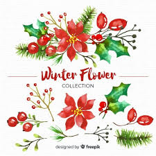 Download Winter Flower Collection For Free In 2020 Winter Flowers Christmas Decoupage Christmas Art