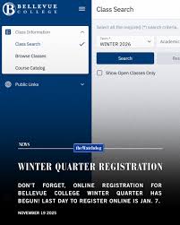 Don't Miss Winter Quarter Registration at Bellevue College