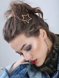Toka New Obsessions Rose Star Shape Klipsli Toka En Son Moda Trendleri Gecici Dovme Sac Tokalari