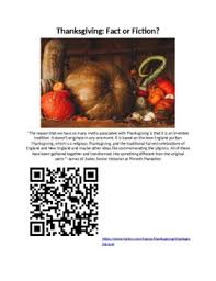 First, that there were no yearly celebrations of thanks before this date, and second. Thanksgiving Fact Or Fiction Worksheets Teaching Resources Tpt