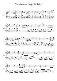 4 Variations On Happy Birthday Music Notes Sheet Music Nursery Songs