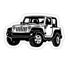 Black And White Jeep Stickers Black Jeep Drawing Sticker By Artisticattitud Jeep Drawing Jeep Stickers Jeep Wrangler Stickers