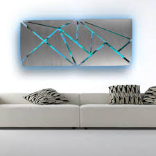 High cri90+ and uniform lighting distribution make your beloved painting, poster, tapestry, diplomas a focal point lighting can cause a big difference especially for a fine piece of artwork. Fracture Lighted Metal Wall Art Sculpture With Led Color Changing Li Dv8 Studio