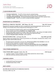 athletic trainer resume example
