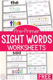 Pre k homework printables free. Free Printable Pre K Sight Word Worksheets
